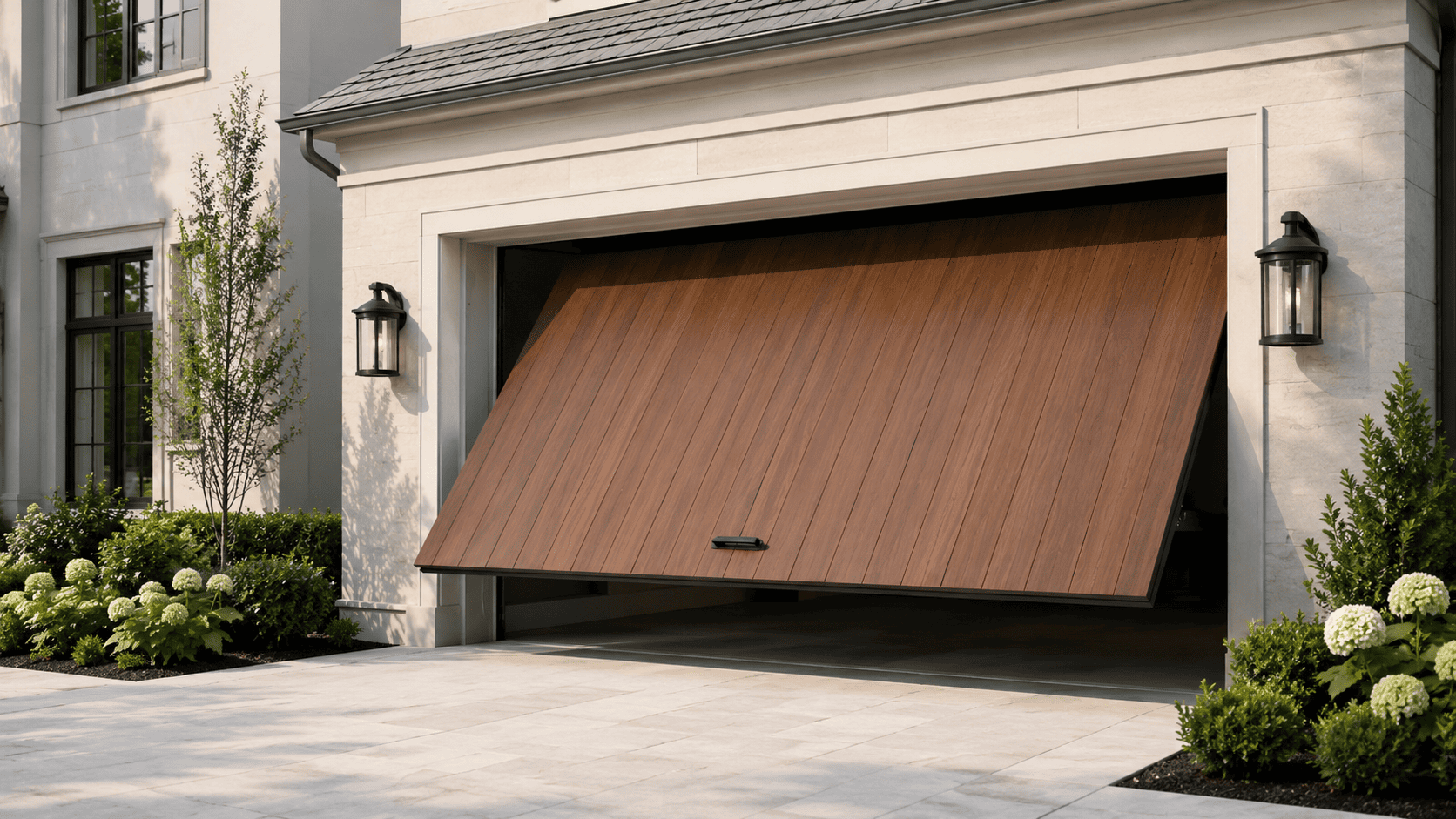 Tilt-up garage door mid-open — Birkdale